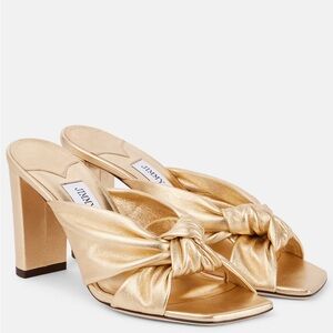 Jimmy Choo Avenue 85 Knot Sandal - Gold
